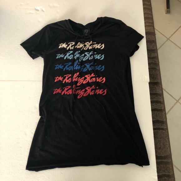 Rolling Stones black Lace up dress tunic - Picture 2 of 7